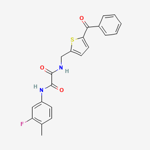 molecular formula C21H17FN2O3S B2591167 N-[(5-benzoylthiophen-2-yl)methyl]-N'-(3-fluoro-4-methylphenyl)ethanediamide CAS No. 1798023-27-4