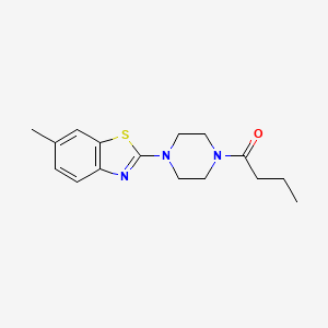 molecular formula C16H21N3OS B2591192 1-[4-(6-Methyl-1,3-benzothiazol-2-yl)piperazin-1-yl]butan-1-one CAS No. 897467-53-7