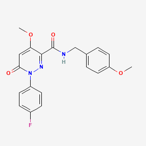 molecular formula C20H18FN3O4 B2591196 1-(4-fluorophenyl)-4-methoxy-N-[(4-methoxyphenyl)methyl]-6-oxo-1,6-dihydropyridazine-3-carboxamide CAS No. 941879-67-0