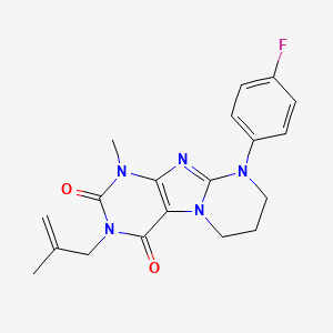 B2591209 9-(4-fluorophenyl)-1-methyl-3-(2-methylprop-2-enyl)-7,8-dihydro-6H-purino[7,8-a]pyrimidine-2,4-dione CAS No. 893954-19-3