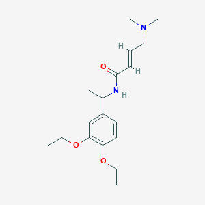 molecular formula C18H28N2O3 B2591234 (E)-N-[1-(3,4-Diethoxyphenyl)ethyl]-4-(dimethylamino)but-2-enamide CAS No. 2249690-05-7