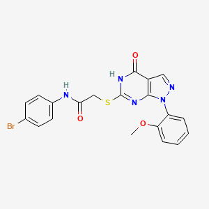 molecular formula C20H16BrN5O3S B2591281 N-(4-Bromophenyl)-2-[[4,5-dihydro-1-(2-methoxyphenyl)-4-oxo-1H-pyrazolo[3,4-d]pyrimidin-6-yl]thio]acetamide CAS No. 946318-51-0