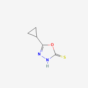 molecular formula C5H6N2OS B2591303 5-Cyclopropyl-1,3,4-oxadiazole-2-thiol CAS No. 64007-54-1