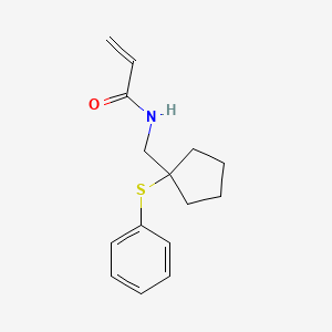 molecular formula C15H19NOS B2591304 N-[(1-Phenylsulfanylcyclopentyl)methyl]prop-2-enamide CAS No. 2305527-51-7