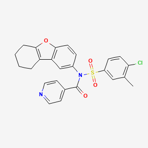 molecular formula C25H21ClN2O4S B2591307 N-(4-chloro-3-methylbenzenesulfonyl)-N-{8-oxatricyclo[7.4.0.0^{2,7}]trideca-1(9),2,4,6-tetraen-4-yl}pyridine-4-carboxamide CAS No. 518322-10-6