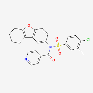 N-(4-chloro-3-methylphenyl)sulfonyl-N-(6,7,8,9-tetrahydrodibenzofuran-2-yl)pyridine-4-carboxamide