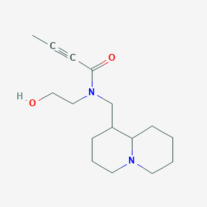 molecular formula C16H26N2O2 B2591309 N-(2,3,4,6,7,8,9,9a-Octahydro-1H-quinolizin-1-ylmethyl)-N-(2-hydroxyethyl)but-2-ynamide CAS No. 2411199-68-1
