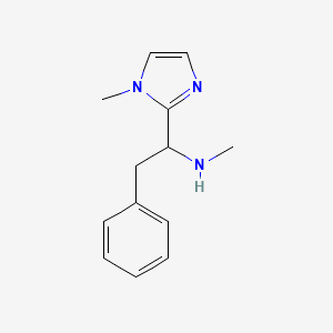 molecular formula C13H17N3 B2591340 methyl[1-(1-methyl-1H-imidazol-2-yl)-2-phenylethyl]amine CAS No. 1343093-17-3