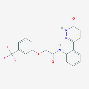 molecular formula C19H14F3N3O3 B2591367 N-(2-(6-oxo-1,6-dihydropyridazin-3-yl)phenyl)-2-(3-(trifluoromethyl)phenoxy)acetamide CAS No. 1428348-00-8