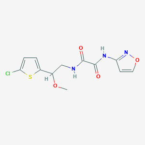 molecular formula C12H12ClN3O4S B2591370 N1-(2-(5-chlorothiophen-2-yl)-2-methoxyethyl)-N2-(isoxazol-3-yl)oxalamide CAS No. 2034406-24-9
