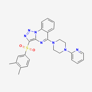 molecular formula C26H25N7O2S B2591379 3-((3,4-Dimethylphenyl)sulfonyl)-5-(4-(pyridin-2-yl)piperazin-1-yl)-[1,2,3]triazolo[1,5-a]quinazoline CAS No. 893276-09-0