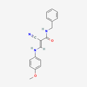 (2E)-N-benzyl-2-cyano-3-[(4-methoxyphenyl)amino]prop-2-enamide