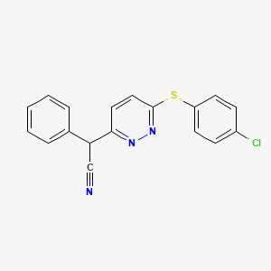 2-{6-[(4-Chlorophenyl)sulfanyl]-3-pyridazinyl}-2-phenylacetonitrile