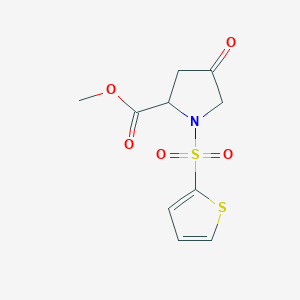 molecular formula C10H11NO5S2 B2591412 Methyl 4-oxo-1-(2-thienylsulfonyl)-2-pyrrolidinecarboxylate CAS No. 1219412-74-4