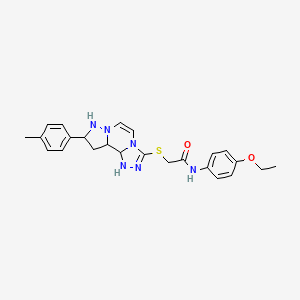 molecular formula C24H22N6O2S B2591417 N-(4-ethoxyphenyl)-2-{[11-(4-methylphenyl)-3,4,6,9,10-pentaazatricyclo[7.3.0.0^{2,6}]dodeca-1(12),2,4,7,10-pentaen-5-yl]sulfanyl}acetamide CAS No. 1223823-02-6
