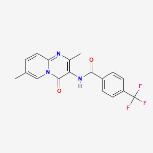 B2591428 N-(2,7-dimethyl-4-oxo-4H-pyrido[1,2-a]pyrimidin-3-yl)-4-(trifluoromethyl)benzamide CAS No. 941876-22-8