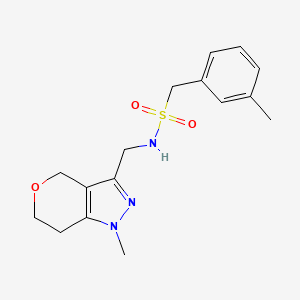 molecular formula C16H21N3O3S B2591429 N-((1-methyl-1,4,6,7-tetrahydropyrano[4,3-c]pyrazol-3-yl)methyl)-1-(m-tolyl)methanesulfonamide CAS No. 1797015-91-8