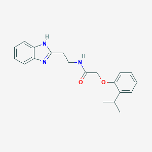 molecular formula C20H23N3O2 B259143 N-[2-(1H-13-BENZODIAZOL-2-YL)ETHYL]-2-[2-(PROPAN-2-YL)PHENOXY]ACETAMIDE 