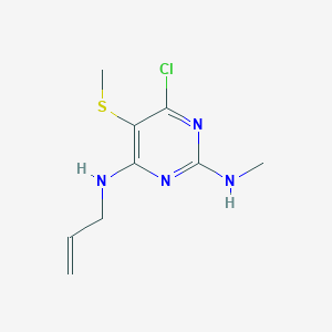 molecular formula C9H13ClN4S B2591430 N~4~-allyl-6-chloro-N~2~-methyl-5-(methylsulfanyl)-2,4-pyrimidinediamine CAS No. 400074-30-8