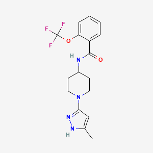 molecular formula C17H19F3N4O2 B2591433 N-[1-(5-methyl-1H-pyrazol-3-yl)piperidin-4-yl]-2-(trifluoromethoxy)benzamide CAS No. 2034209-69-1