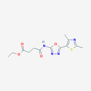 molecular formula C13H16N4O4S B2591447 Ethyl 4-((5-(2,4-dimethylthiazol-5-yl)-1,3,4-oxadiazol-2-yl)amino)-4-oxobutanoate CAS No. 1251685-19-4