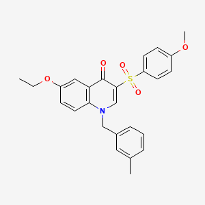 molecular formula C26H25NO5S B2591449 6-Ethoxy-3-(4-methoxyphenyl)sulfonyl-1-[(3-methylphenyl)methyl]quinolin-4-one CAS No. 872198-97-5