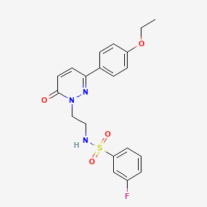molecular formula C20H20FN3O4S B2591458 N-(2-(3-(4-ethoxyphenyl)-6-oxopyridazin-1(6H)-yl)ethyl)-3-fluorobenzenesulfonamide CAS No. 921880-90-2