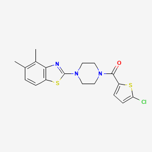 molecular formula C18H18ClN3OS2 B2591465 (5-氯噻吩-2-基)(4-(4,5-二甲基苯并[4,5-d]噻唑-2-基)哌嗪-1-基)甲酮 CAS No. 898351-35-4