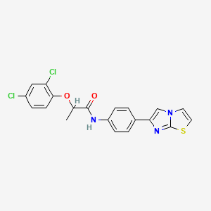 B2591520 2-(2,4-dichlorophenoxy)-N-(4-(imidazo[2,1-b]thiazol-6-yl)phenyl)propanamide CAS No. 893989-91-8