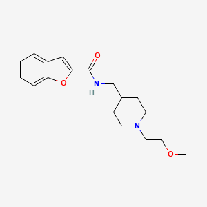 molecular formula C18H24N2O3 B2591537 N-((1-(2-methoxyethyl)piperidin-4-yl)methyl)benzofuran-2-carboxamide CAS No. 1211300-39-8