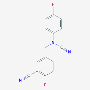 molecular formula C15H9F2N3 B2591549 (3-Cyano-4-fluorophenyl)methyl-(4-fluorophenyl)cyanamide CAS No. 1825689-22-2