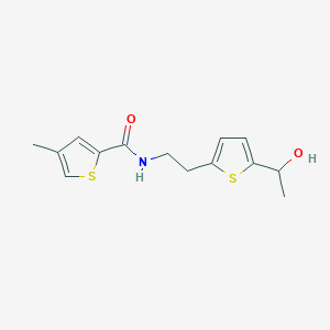 molecular formula C14H17NO2S2 B2591560 N-(2-(5-(1-hydroxyethyl)thiophen-2-yl)ethyl)-4-methylthiophene-2-carboxamide CAS No. 2034344-76-6