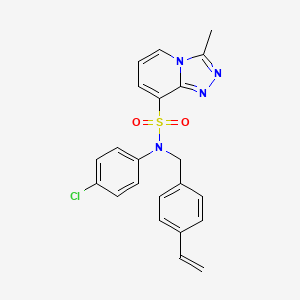 molecular formula C22H19ClN4O2S B2591562 N-(4-Chlorophenyl)-N-[(4-ethenylphenyl)methyl]-3-methyl-[1,2,4]triazolo[4,3-A]pyridine-8-sulfonamide CAS No. 1251630-45-1