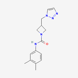 molecular formula C15H19N5O B2591599 N-(3,4-dimethylphenyl)-3-[(1H-1,2,3-triazol-1-yl)methyl]azetidine-1-carboxamide CAS No. 2320456-82-2