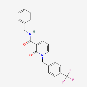 molecular formula C21H17F3N2O2 B2591618 N-Benzyl-2-oxo-1-(4-(trifluoromethyl)benzyl)-1,2-dihydro-3-pyridinecarboxamide CAS No. 338782-31-3