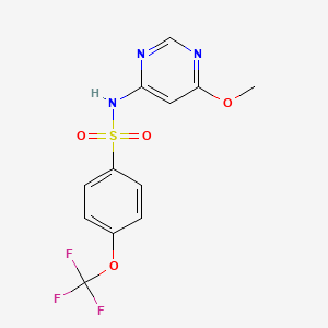 molecular formula C12H10F3N3O4S B2591619 N-(6-methoxypyrimidin-4-yl)-4-(trifluoromethoxy)benzene-1-sulfonamide CAS No. 1396868-15-7