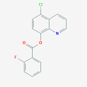 molecular formula C16H9ClFNO2 B2591629 5-Chloroquinolin-8-yl 2-fluorobenzoate CAS No. 446269-93-8