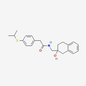 molecular formula C22H27NO2S B2591637 N-((2-hydroxy-1,2,3,4-tetrahydronaphthalen-2-yl)methyl)-2-(4-(isopropylthio)phenyl)acetamide CAS No. 1421494-04-3