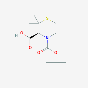 (3S)-2,2-Dimethyl-4-[(2-methylpropan-2-yl)oxycarbonyl]thiomorpholine-3-carboxylic acid