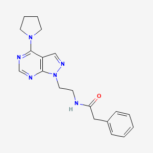 molecular formula C19H22N6O B2591645 2-phenyl-N-(2-(4-(pyrrolidin-1-yl)-1H-pyrazolo[3,4-d]pyrimidin-1-yl)ethyl)acetamide CAS No. 1209786-44-6