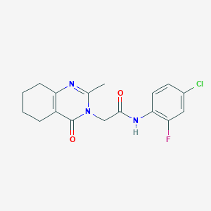 molecular formula C17H17ClFN3O2 B2591661 N-(4-chloro-2-fluorophenyl)-2-(2-methyl-4-oxo-3,4,5,6,7,8-hexahydroquinazolin-3-yl)acetamide CAS No. 1251604-75-7