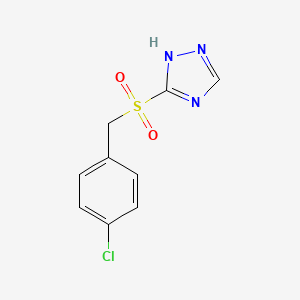 molecular formula C9H8ClN3O2S B2591663 3-[(4-chlorobenzyl)sulfonyl]-4H-1,2,4-triazole CAS No. 339105-69-0