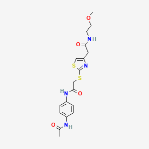 N-(4-acetamidophenyl)-2-((4-(2-((2-methoxyethyl)amino)-2-oxoethyl)thiazol-2-yl)thio)acetamide