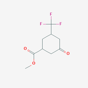 molecular formula C9H11F3O3 B2591687 Methyl 3-oxo-5-(trifluoromethyl)cyclohexanecarboxylate CAS No. 1986818-77-2
