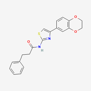 molecular formula C20H18N2O3S B2591689 N-[4-(2,3-dihydro-1,4-benzodioxin-6-yl)-1,3-thiazol-2-yl]-3-phenylpropanamide CAS No. 888410-64-8