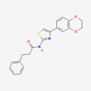 N-[4-(2,3-dihydro-1,4-benzodioxin-6-yl)-1,3-thiazol-2-yl]-3-phenylpropanamide
