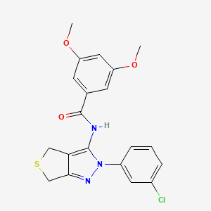 molecular formula C20H18ClN3O3S B2591691 N-[2-(3-chlorophenyl)-2H,4H,6H-thieno[3,4-c]pyrazol-3-yl]-3,5-dimethoxybenzamide CAS No. 450340-95-1