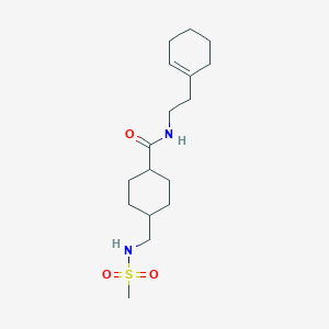 molecular formula C17H30N2O3S B2591694 N-(2-(cyclohex-1-en-1-yl)ethyl)-4-(methylsulfonamidomethyl)cyclohexanecarboxamide CAS No. 1203247-80-6