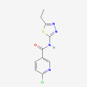molecular formula C10H9ClN4OS B2591695 6-chloro-N-(5-ethyl-1,3,4-thiadiazol-2-yl)pyridine-3-carboxamide CAS No. 667444-03-3