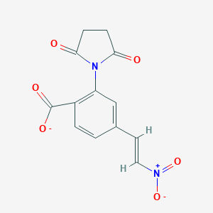 molecular formula C13H9N2O6- B025917 2-(2,5-dioxopyrrolidin-1-yl)-4-[(E)-2-nitroethenyl]benzoate CAS No. 102564-38-5